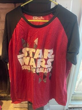 Star Wars Red and Black Tee with 'Rule the Galaxy' Graphic 2X